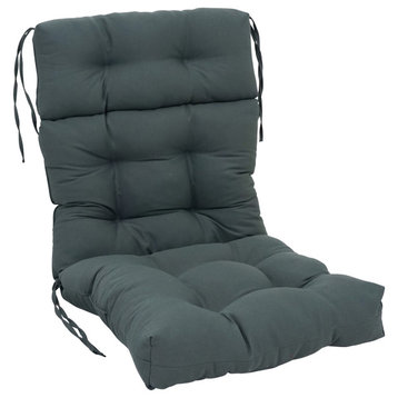 20-"x42" Solid Twill Tufted Chair Cushion Grey