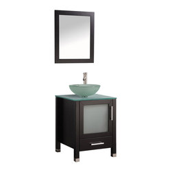 Aruba 24 inch Single Sink Modern Bathroom Vanity Espresso Finish - Bathroom Vanities And Sink Consoles
