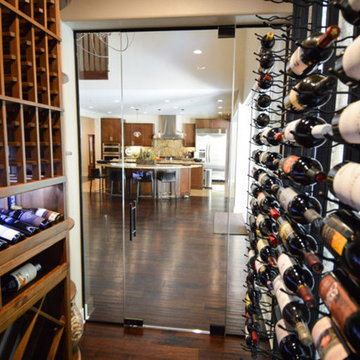 The Kitchen as Seen from within the Custom Wine Cellar Southern California