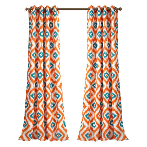 Triangle Home Fashions Leah Room Darkening Red Orange Window Curtain Pair 52 X 84 From Houzz Daily Mail