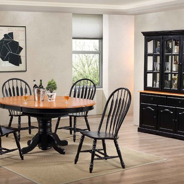 Sunset Trading 7 Piece Pedestal Dining Table Set with China Cabinet