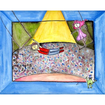 The Flying Trapeze, Ready To Hang Canvas Kid's Wall Decor, 11 X 14