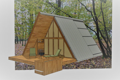Cette image montre une petite maison d'amis séparée rustique.