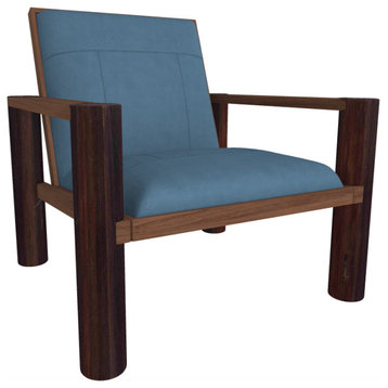 Auburn Leather Chair, Indigo Mist