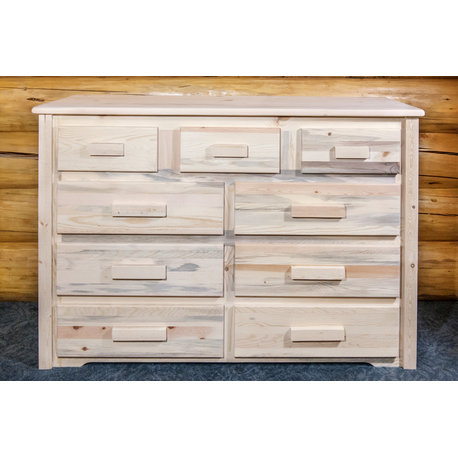 Homestead Collection 9-Drawer Dresser, Clear Lacquer Finish