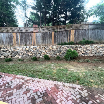 Large Bolder Granite Stone Retaining Wall in Chevy Chase MD