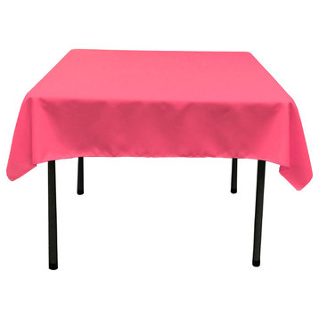 LA Linen Square Polyester Poplin Tablecloth, Hot Pink, 58"x58"