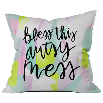 Allyson Johnson Bless This Artsy Mess Throw Pillow, 18"x18"