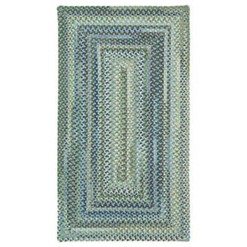 Capel Manchester Light Blue 0048_400 Braided Rugs - 27" X 48" Concentric Rectang