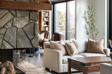 Inspiration for a modern living room remodel in Calgary