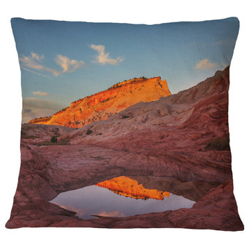 Vermillion Cliffs Lake in Morning Landscape Printed Throw Pillow, 16"x16"