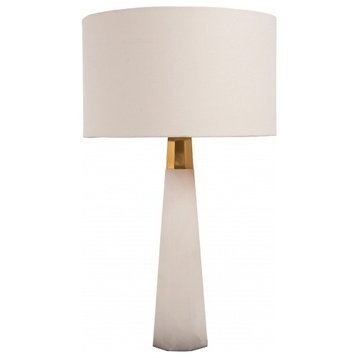 White Marble and Gold Frame Table Lamp