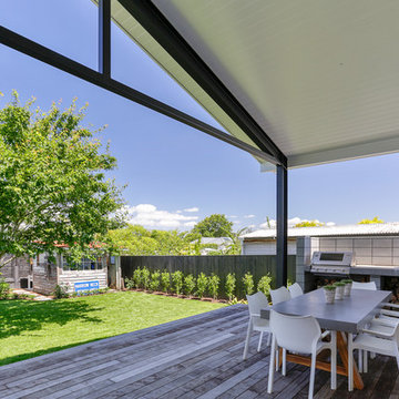 Rear deck and pizza oven