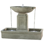 Campania - Austin Outdoor Water Fountain, Alpine Stone - Bring peace and tranquility to your outdoor space with the Austin Fountain from Campania