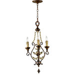 Cyan Design - Meriel 3-Light Chandelier - Hang the Meriel Chandelier in an entryway or dining room as an elegant accent piece. This antiqued sienna chandelier has beaded glass strings, scroll arms, and dangling glass charms. Display it among traditional decor for a cohesive look. Bulb Type: B Type, Number of bulbs required: 3 (bulbs not included), Wattage: 60, Socket: Candelabra