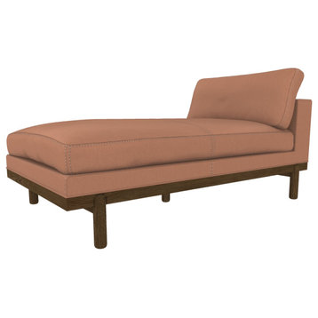 Cantor Leather Chaise, Finish: Shiitake, Leather: Peony