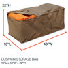 Budge NeverWet Hillside Patio Cushion Storage Bag, Black & Tan, 48"W