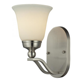 1-Light Brushed Nickel Wall-Light Fixture - Transitional - Wall Sconces ...