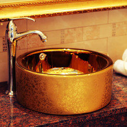 Luxury home improvement gilded ceramic double wash basin - Products