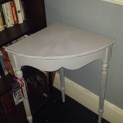 SOLD-Shabby chic demi lune corner console table...&pound;45.00 - Products