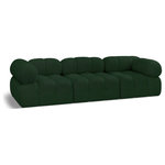 Meridian Furniture - Ames Boucle Fabric Modular Sofa, Green, 3-Piece: 1 Armless Chair, 2 Corner Chair - Introduce a touch of modern sophistication to your living area with the exquisite Ames Boucle Fabric Sofa. With plush green boucle fabric and unique design, it will elevate the visual appeal of your living space. This elegant and captivating sofa can be mixed and matched with other pieces from the collection to create an endless array of stunning looks. So, get ready to transform your living area into an inviting and stylish haven with the Ames Boucle Fabric Sofa.