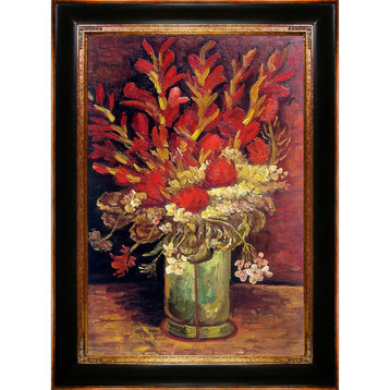Vase with Gladioli and Carnations (Red)