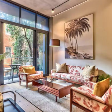 The New Build Tropical Mid-Century Modern with a Touch of Retro Open Plan Living