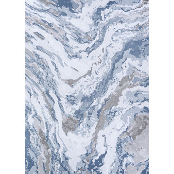 Serenity Abstract Marble 5161/0505, Gray/Opal, 6'6"x9'6"