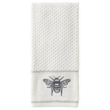 SKL Home Farmhouse Bee Hand Towel, 2Pack, White