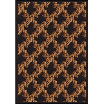 Joy Carpets Any Day Matinee, Theater Area Rug, Corinth, 10'9"X13'2", Brown