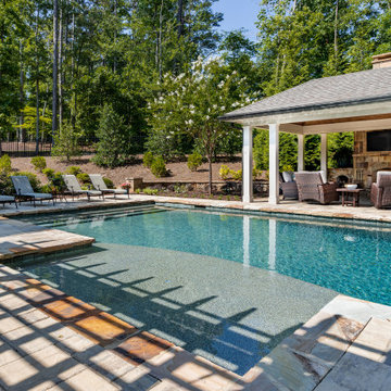 Outdoor Living Space with Pool in Milton