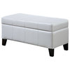 Modus Furniture International Urban Seating Storage Bench in White Leatherette