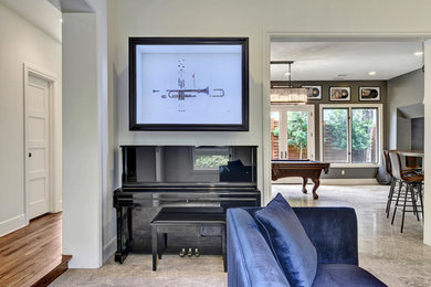 Inspiration for a transitional living room remodel in Austin