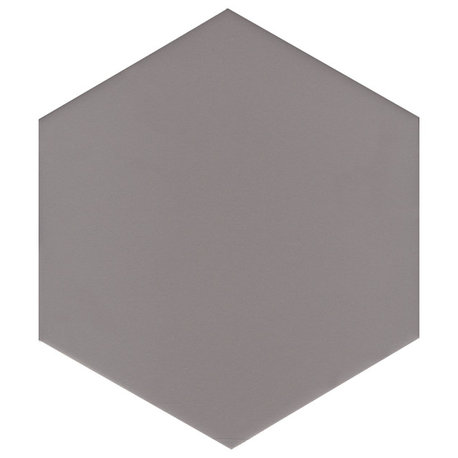 Pure Gray, 10" Hexagon Porcelain Tile, Gray, 74 Sq Ft.