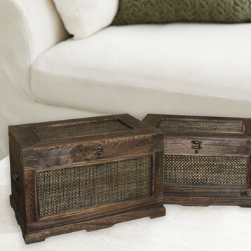 2-Piece Wooden Storage Box Set