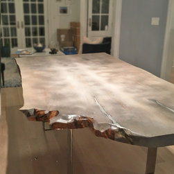 Live Edge Dining Table Ash Aluminum Filled - Dining Tables