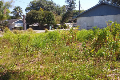 Inspiration for a large traditional partial sun backyard landscaping in Tampa for spring.