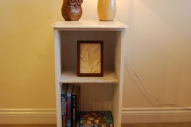 White Shabby Chic Upcycled Pine Bookcase Side Unit