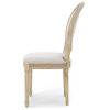 GDF Studio Phinnaeus French Country Fabric Dining Chairs (Set of 2), Griege/Natural
