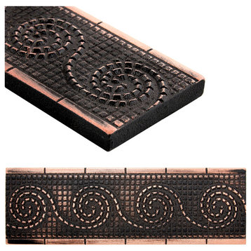 Wave Border Tile Trim Oil Rubbed Bronze 2"x6", Set of 5