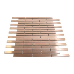 Copper Stainless Steel Subway Style Mosaic Tiles - Home Accessories & Decor
