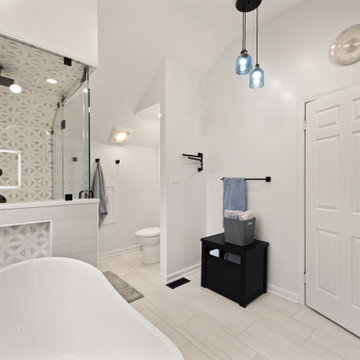 Modern Steam Shower Bathroom Remodel in Reston, VA