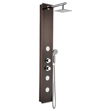 ANZZI Pure 59 in. 3-Jetted Heavy Rain Shower Panel and Spray Wand