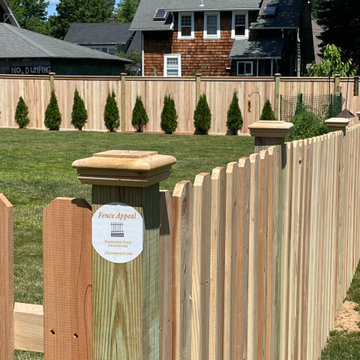 6' "Oklahoma" Cedar Privacy Fence with 4' "South Carolina" Picket Fence