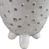 Uttermost Milla 2-Piece Contemporary Ceramic Vase Set in Crackled Ivory Finish