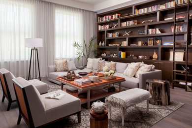Mid-sized minimalist home design photo in New York