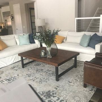 Transitional Living Room: Custom Staging & Furnishings