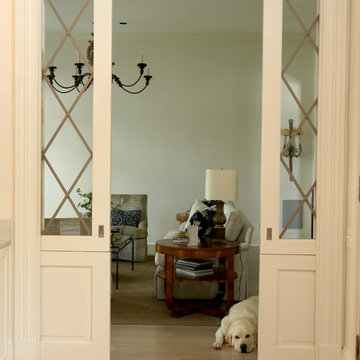 Glass Pocket Doors Separate the Kitchen From Other Living Areas
