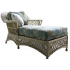 Bar Harbor Chaise Lounge, White Wash, Kabana Black Fabric