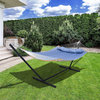 2 Person Hammock With Stand, Weather Resistant Bed With Carry Back, Blue